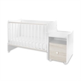 Bed TREND PLUS NEW white+light oak Bed TREND PLUS NEW white /baby bed+cupboard/